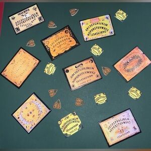 Handmade Mystical Ouija Boards and Planchette Art Pendants - Mixed Media Crafts